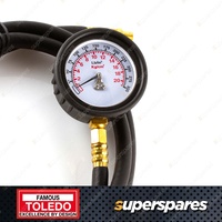 Toledo Engine Oil Pressure Test Kit - Black Plated Dial Gauge 0-300psi