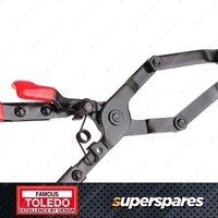 Toledo Long Reach Angled Hose Clamp Plier - Dipped PVC Handles for Extra Grip