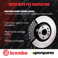 2x Front Brembo UV Coated Disc Brake Rotors for Citroen C5 RD RW C6 TD OD 340mm