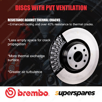 2x Front Brembo UV Disc Brake Rotors for Land Rover Discovery IV L319 OD 360mm