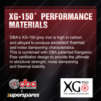 2x DBA Front 5000 T3 2-PC BLK Hat Brake Rotors for Volvo C70 542 S40 544 V40 V50