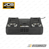JCB Tools 18V 4.5A Dual Port Fast Charger - Overcharge & Thermal Protection