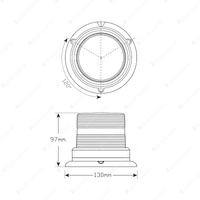 LED Autolamps Amber Emergency Warning Strobe Beacon Light Fixed Mount 19cm Cable