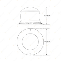 LED Autolamps Mini SAE Amber Warning Beacon Light Clear Lens 96mm Round Lamp