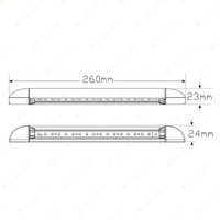LED Autolamps Dual Function Caravan Awning Light - Black Bracket 12V 26cm Bulk