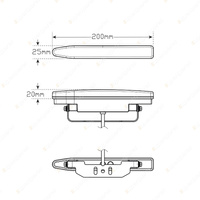 LED Autolamps Daytime Running Light 200x25x20mm Daylight Lamp Twin Blister Kit