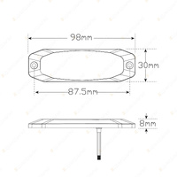 LED Autolamps White Emergency Warning Light 4 LED 11 Flash Patterns Lamp Blister