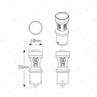 LED Autolamps Bayonet Globes Amber Indicator Bulb 12-24 Volt Single Blister