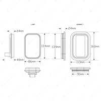 LED Autolamps Indicator/Reflector Light and Grommet/Plug 4 LED Lamp Blister