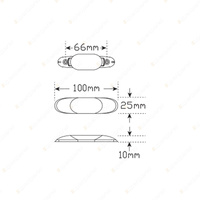 LED Autolamps Interior Lamp Strip Light Clear Lens 12V 16 SMD Single Blister