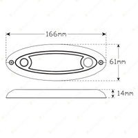 LED Autolamps Oval Interior/Exterior Light White PIR Sensor 27 LED Lamp Box