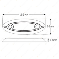 LED Autolamps Oval Interior/Exterior Light White Touch Switch 27 LED Lamp Box