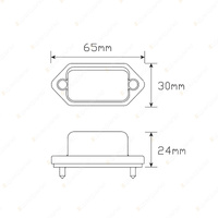 LED Autolamps Licence Light Black Housing 3 LED Lamp 12-24 Volt Twin Blister