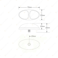 LED Autolamps White Rear End Outline Marker Light 2 LED Lamp Single Blister