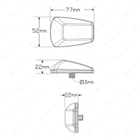 LED Autolamps Amber Side Direction Indicator Clear Lens 3 LED Lamp Blister