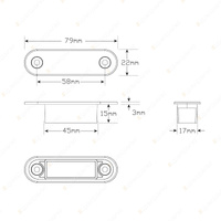 LED Autolamps White Front End Outline Marker Light 12-24V 2 LED Lamp 2 Blister