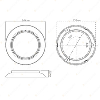 LED Autolamps Round Reverse Light with Chrome Flange and 10 LED Lamp 12V Bulk