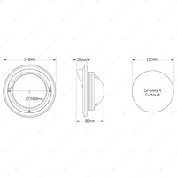 LED Autolamps Stop Tail Light Chrome Flange 12 LED Lamp Incl Grommet Blister