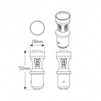 LED Autolamps Bayonet Stop Tail Bulb 12-24 Volt 125 380 Effective Lumens Blister