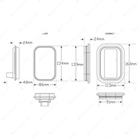 LED Autolamps Red Stop Tail Reflector Light with Grommet Plug 16 LED Lamp Bulk