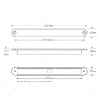 LED Autolamps Stop Tail Light Clear Lens 12 Volt 10 Square LED Lamp Blister