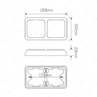 LED Autolamps Stop Tail Indicator Double Light 12V 36 LED Lamp Single Blister