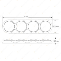 LED Autolamps Stop Tail Indicator Reverse Quad Light Coloured Lens Chrome
