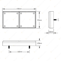 LED Autolamps Stop Tail Reverse Double Light 24 LED Lamp 12-24 Volt Blister