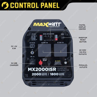 Maxwatt 2000W Inverter Generator Pure Sine Wave Portable Recoil Start