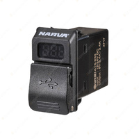 Narva 12 / 24 Volt Dual Usb Charger With L.E.D Volt/Amp Meter Blister Pack