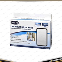 Pro-Kit Low Mount Mirror Head - Size 210 x 120mm Powder Coated Steel Body