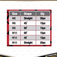 110Pcs PK Tool Grease Nipple Assortment - M6 & M10 Straight 45 Deg 90 Deg Metric