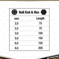 6 Pcs of PK Tool T-Handle Hex Key Set - with Long Reach Ball End Design