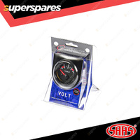 SAAS Electronic Volt Gauge Black Autoline 8v - 18v 52mm Backlit Dial