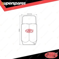 SAAS Wheel Nuts Acorn Taper 12 X 1.25 Black Finish 35mm Length - in a Pack of 5