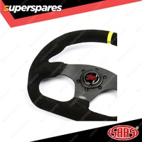 SAAS Steering Wheel 13 Inch Black Suede Flat Bottom + Indicator ADR Complied