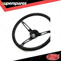 SAAS Steering Wheel 15 Inch Poly Classic Deep Dish Black Alloy Slots