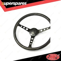 SAAS Steering Wheel 15 Inch Poly Classic Black Alloy With Holes 50mm Dish