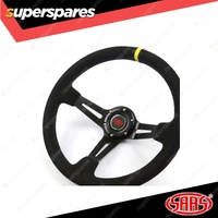 SAAS Steering 14 Inch Wheel Suede Deep Dish Black Slotted + Indicator