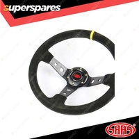 SAAS Steering 14 Inch Wheel Suede GT Deep Dish Black With Holes + Indicator