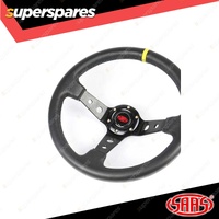 SAAS Steering 14 Inch Wheel Leather GT Deep Dish Black With Holes + Indicator