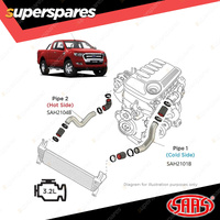 SAAS Intercooler Black Alloy Pipe Hot Side for Mazda BT50 B22 B32 3.2L 2011-2020
