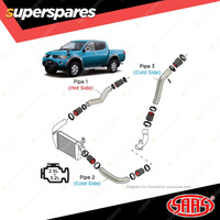 SAAS Intercooler Black Alloy Pipe Kit for Mitsubishi Triton ML MN Challenger