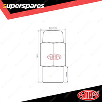 SAAS Wheel Nuts Mag 1/2" Black Finish 43mm Length - in a Pack of 5