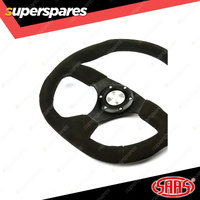 SAAS Steering Wheel Suede Finish 14 inch Black Flat Bottom ADR Compliant