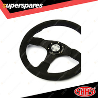 SAAS Steering Wheel Suede 14 inch Black Brushed Finished Spokes ADR Compliant