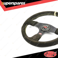 SAAS Steering Wheel Suede Corsa 330mm Black Indicator Contoured Grip 40mm Dish