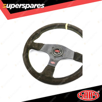 SAAS Steering Wheel Suede Corsa 350mm Black Indicator Contoured Grip 40mm Dish