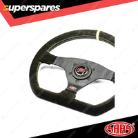 SAAS Steering Wheel Suede Racing 320mm Black Indicator Rounded Grip 35mm Dish