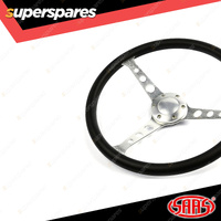 SAAS Steering Wheel Polyurethane 15 inch Classic Brushed Alloy With Holes ADR